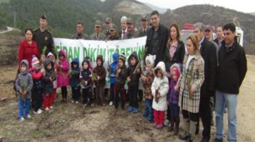 Edremit'te &Ouml;ğrenciler Bin 500 Fidanı Toprakla Buluşturdu