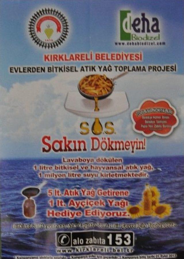 Kırklareli Belediyesi&rsquo;nde 5 Litre Atık Yağa 1 Litre Kullanılabilir Yağ 1