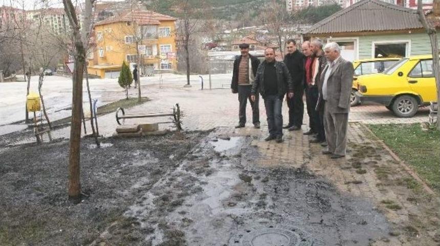 Yozgat&rsquo;ta Kanalizasyondan Akan Fuel-oıl Tepki &Ccedil;ekti