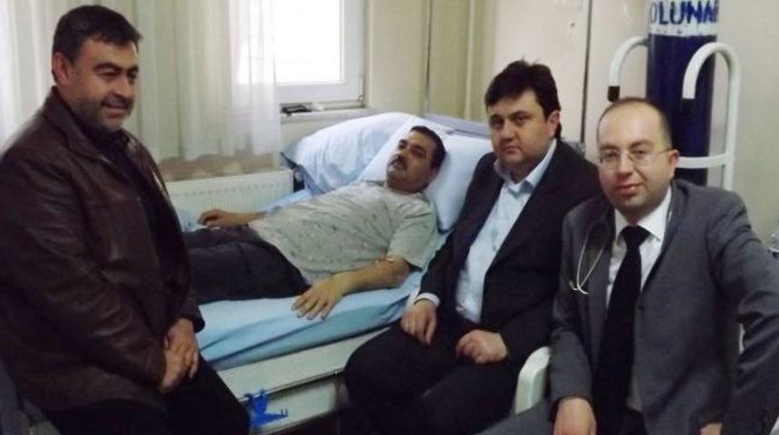 G&uuml;lmez'den, M&uuml;d&uuml;r &Ccedil;arpan'a 'ge&ccedil;miş Olsun' Ziyareti