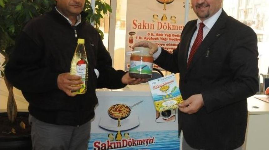 &Ccedil;orlu Belediyesi`nden 5 Litre Atık Yağ Getirene 1 Litre Ay&ccedil;i&ccedil;ek Yağı Hediye