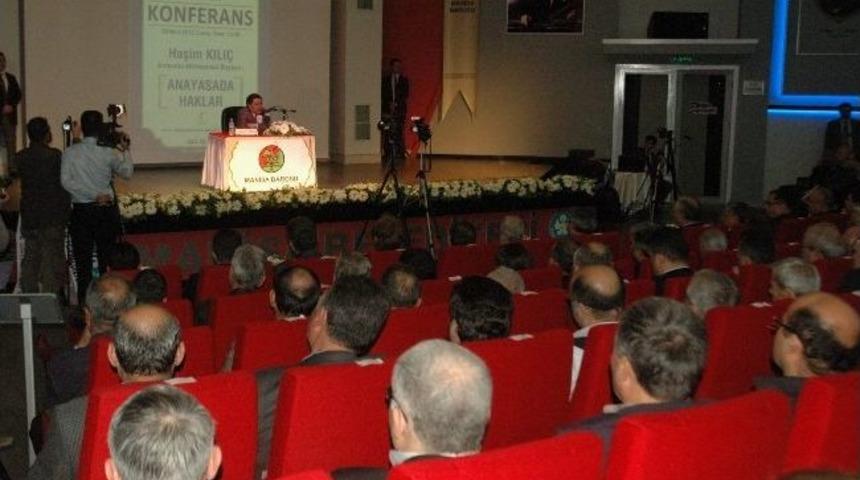 Anayasa Mahkemesi Başkanı Kılı&ccedil; Manisa&rsquo;da Konferans Verdi (2)