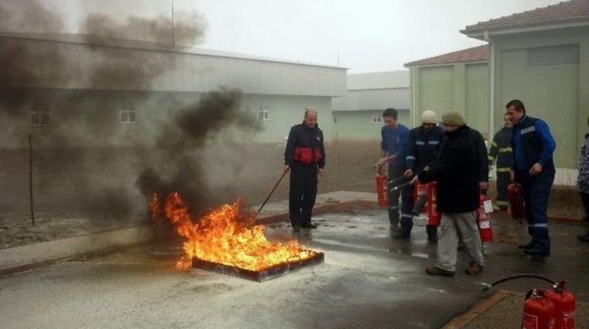 Su Arıtma Tesisinde Yangın Tatbikatı