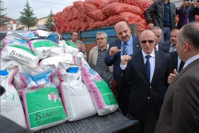 Bolu’da Çiftçilere Patates Ve Yonca Tohumu Dağıtıldı