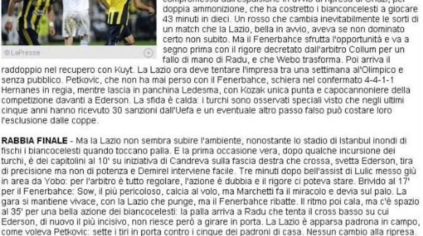 Avrupa Basınında Fenerbah&ccedil;e Sesleri