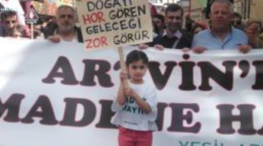 Artvin'de 'Madene Hayır' Mitingi