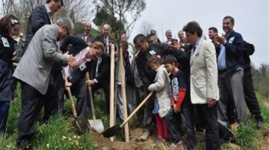 K&uuml;lt&uuml;r Derneğinden Okul Bah&ccedil;esine Fidan Dikimi