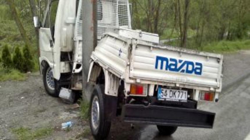 Kamyonet Elektrik Direğine &Ccedil;arptı: 1 Yaralı