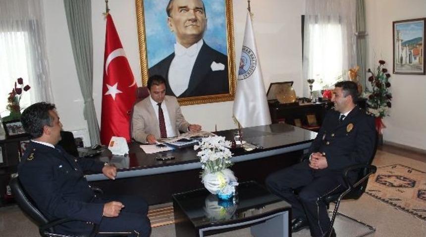 Emniyet M&uuml;d&uuml;r&uuml; Akg&uuml;n'den Başkan Saruhan&rsquo;a Ziyaret