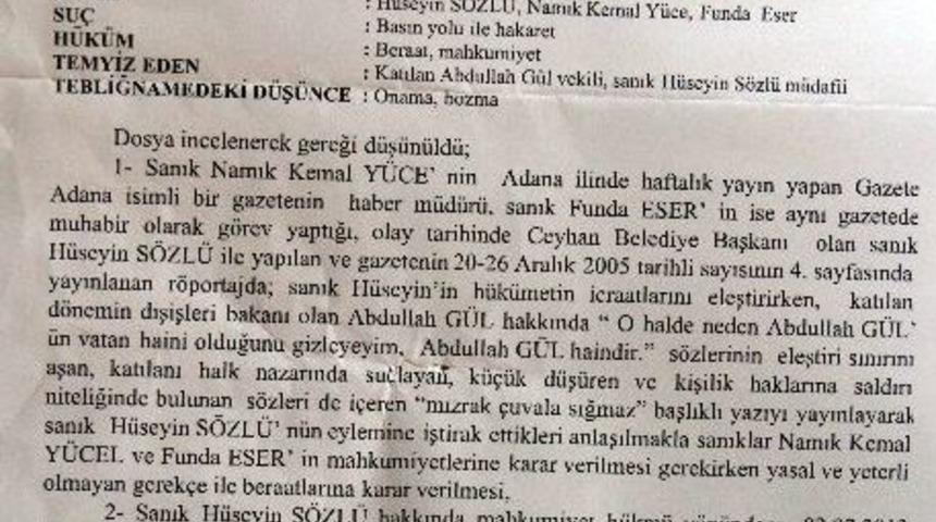 Gazeteci "hakaret" İ&ccedil;eren R&ouml;portajla İlgili Yeniden Yargılanacak