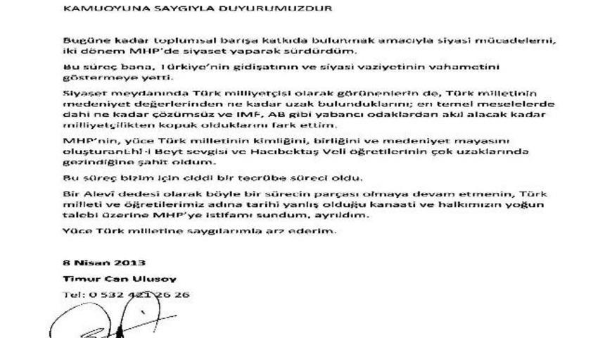 Cem Vakfı Y&ouml;netim Kurulu &Uuml;yesi Ulusoy Mhp&rsquo;den Ayrıldı