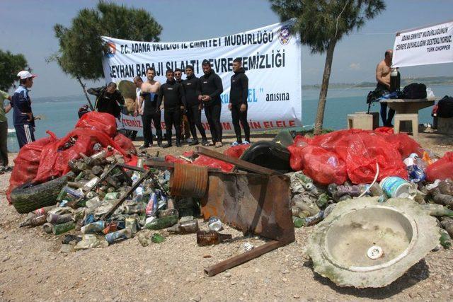 Dalgıçlar, Seyhan Baraj Gölü'nde Çevre Temizliği Yaptı