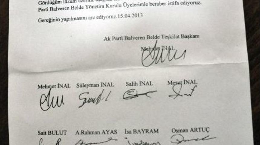 Ak Parti Balveren Belde Teşkilat Başkanı İstifa Etti