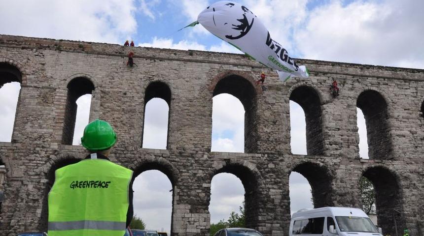 Greenpeace'den Bozdoğan Kemeri'nde Santral Mesajı