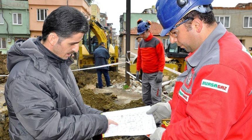 Bursagaz Altyapı &Ccedil;alışmalarını Denetliyor