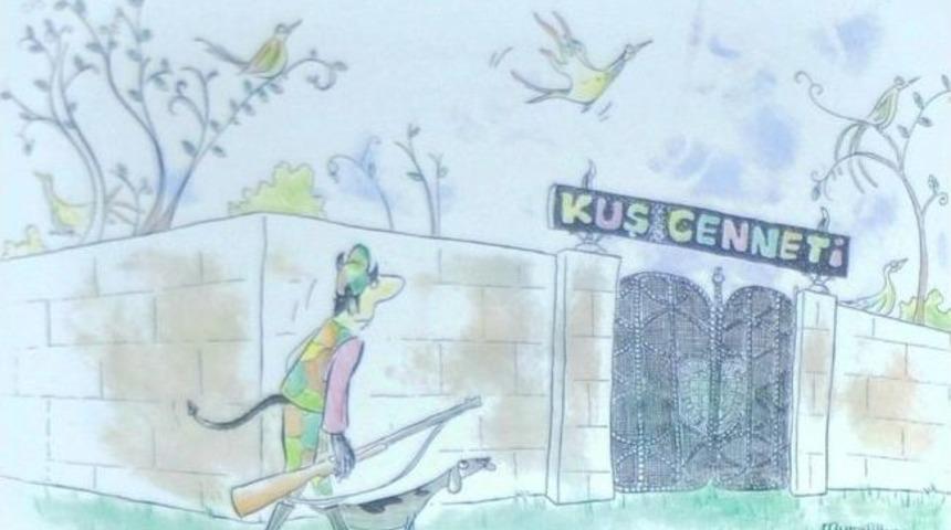 Om&uuml;&rsquo;de Karikat&uuml;r Sergisi