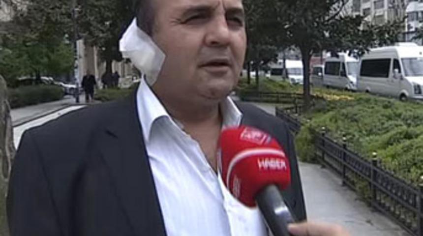 Taksici, otob&uuml;s s&uuml;r&uuml;c&uuml;s&uuml;n&uuml;n kulağını kopardı