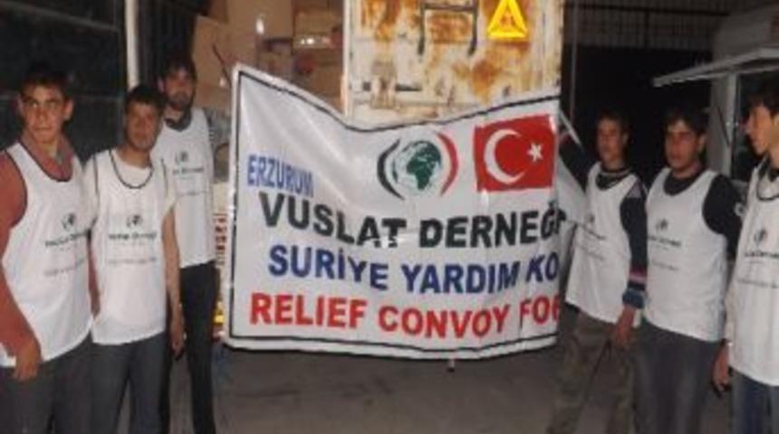 Erzurum Vuslat Derneği&rsquo;nin Suriye İ&ccedil;in Topladığı Yardımlar Yola &Ccedil;ıktı