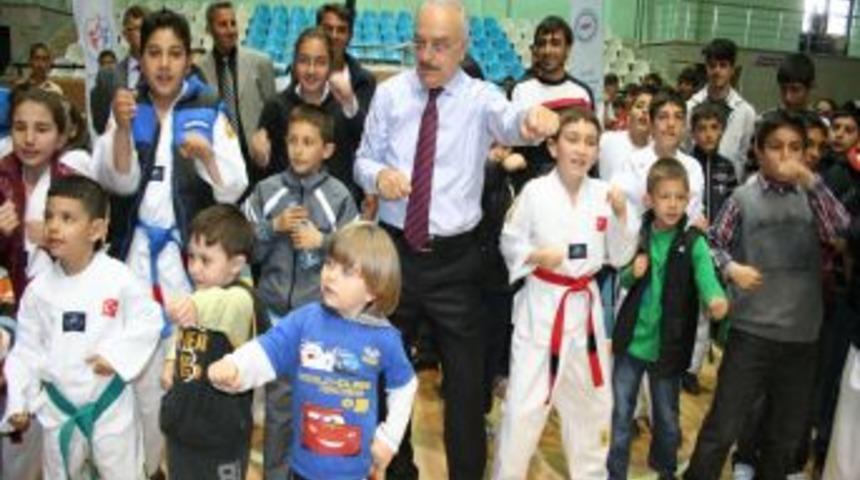 Erzincan Valisi Gen&ccedil;lerle Tekvando Yaptı