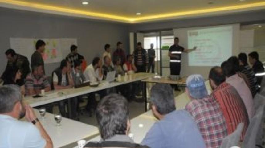 İneg&ouml;l İtfaiyesinden İş&ccedil;ilere Yangın Eğitimi