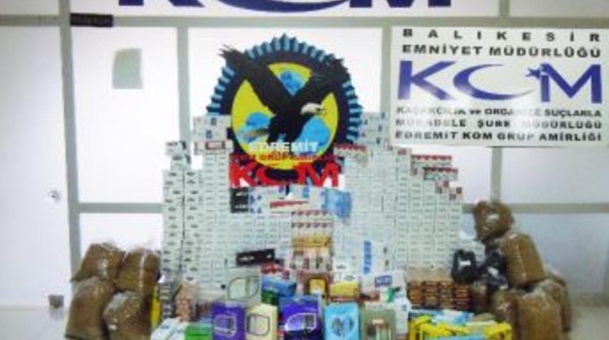 Edremit&rsquo;te Ka&ccedil;ak Sigara Operasyonu
