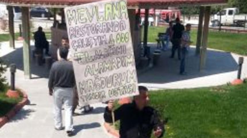 Uşak&rsquo;ta Tek Kişilik Alacak Eylemi