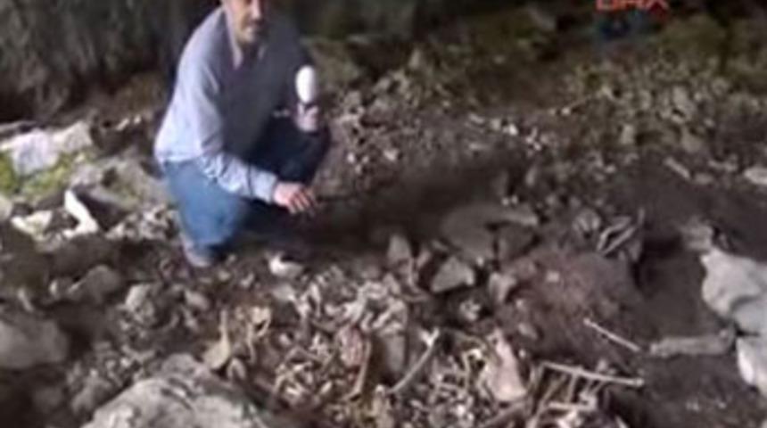 Mağarada insan kemikleri bulundu