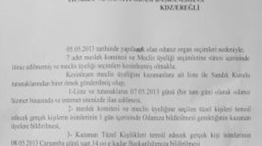 Ereğli TSO Se&ccedil;imleri Kesinleşti