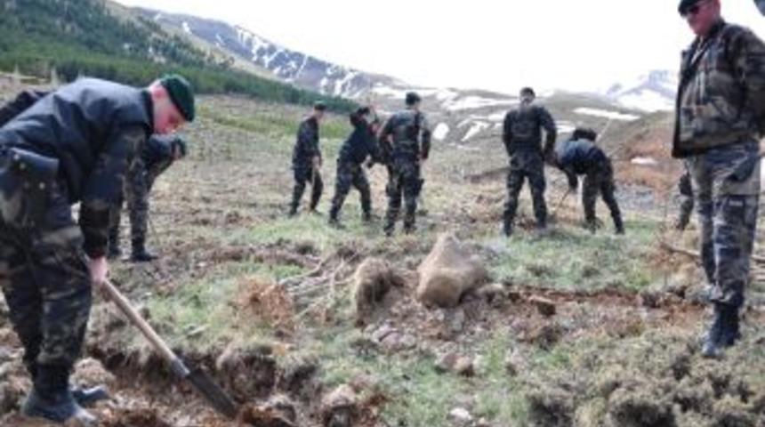 Erzurum Polisi Hatıra Ormanına Fidan Dikti