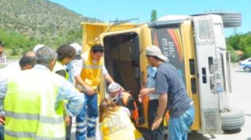 Osmancık'ta usta şof&ouml;r faciayı &ouml;nledi