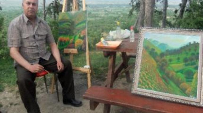 (&ouml;zel Haber) Eserlerini Doğada Yapıyor