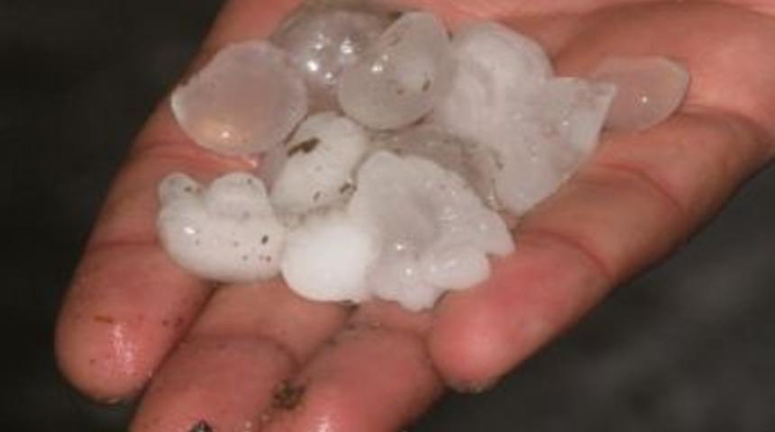 Araban&rsquo;da Aniden Dolu Yağışının &Uuml;reticilere Verdiği Zararı Tespit Edilmeye Başlandı