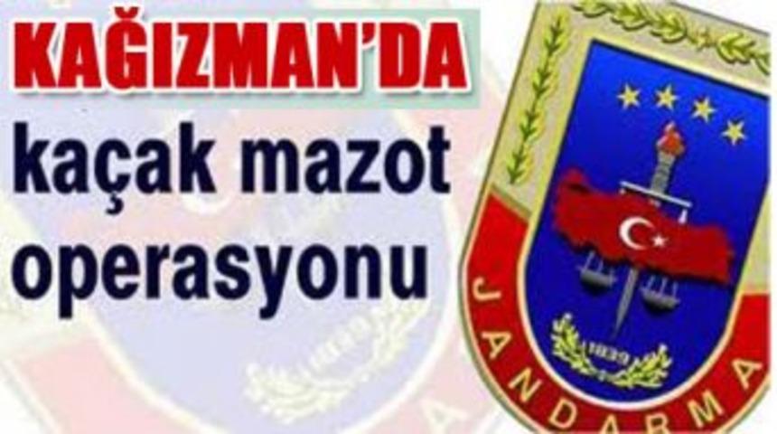 Kağızman'da kaçak mazot yakalandı
