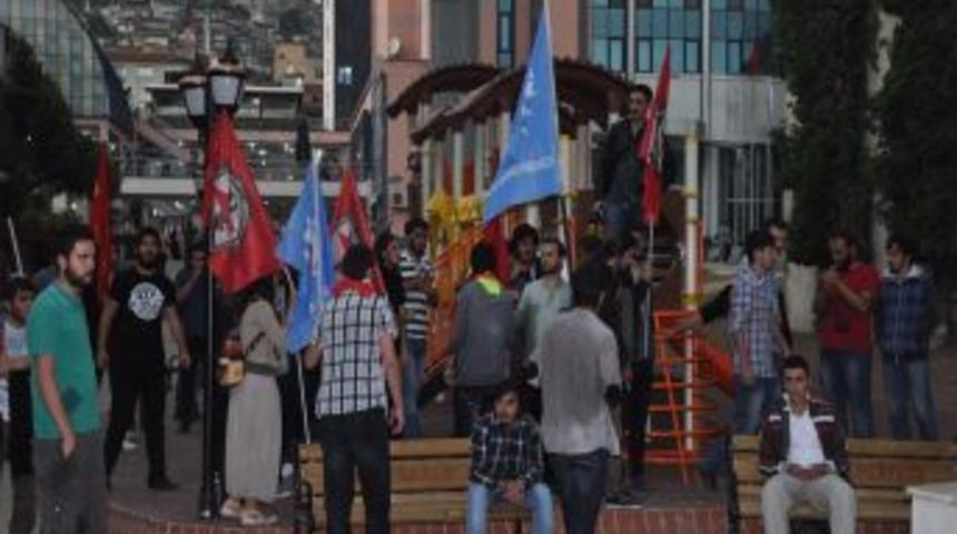 İzinsiz y&uuml;r&uuml;y&uuml;şte arbede