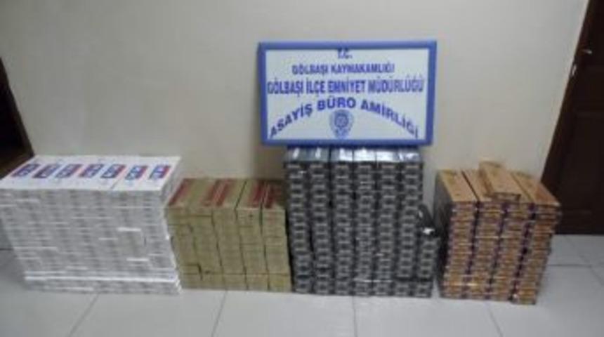 G&ouml;lbaşı'nda, 6 Bin 360 Paket Ka&ccedil;ak Sigara Ele Ge&ccedil;irildi