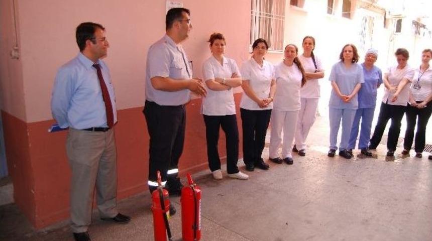 Nazilli Devlet Hastanesi&rsquo;nde Yangın S&ouml;nd&uuml;rme Tatbikatı