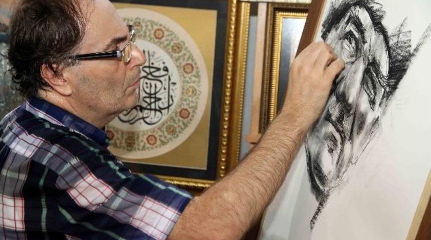 Engelli Ressamdan Sıra Dışı Atat&uuml;rk Portresi