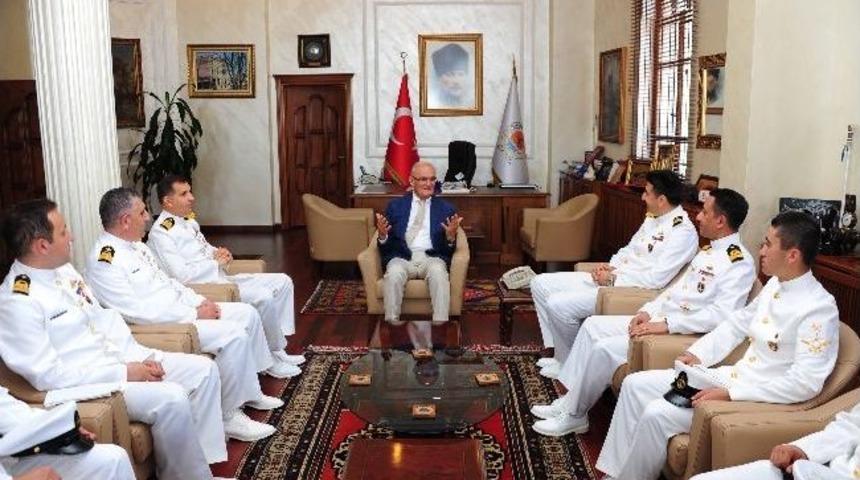 Denizci Komutanlar Başkan Yılmaz&rsquo;ı Ziyaret Etti