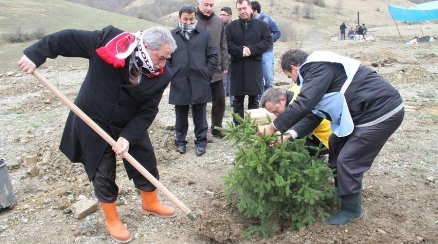 Muhsin Yazıcıoğlu Hatıra Ormanı'na Fidan Diktiler