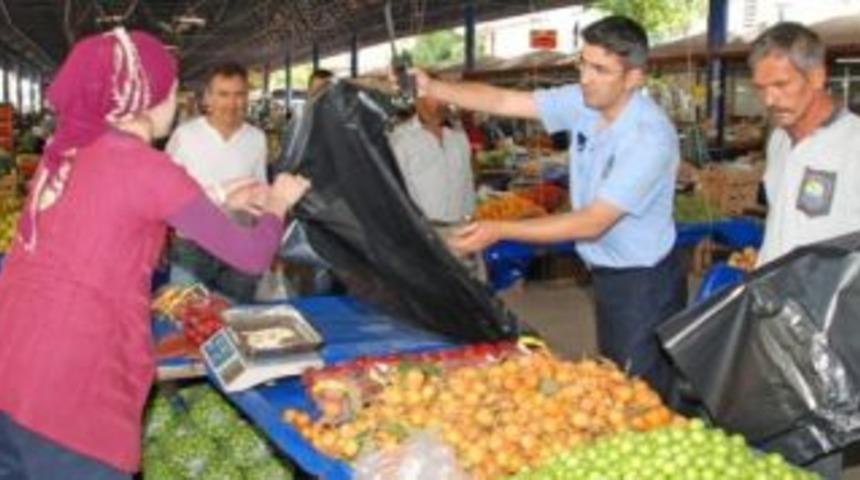 Zabıtadan Halk Pazarında &Ccedil;evreci &Ouml;nlem