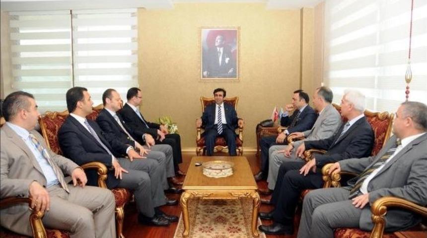 Vali G&uuml;zeloğlu, Mtso Y&ouml;netimini Makamında Kabul Etti