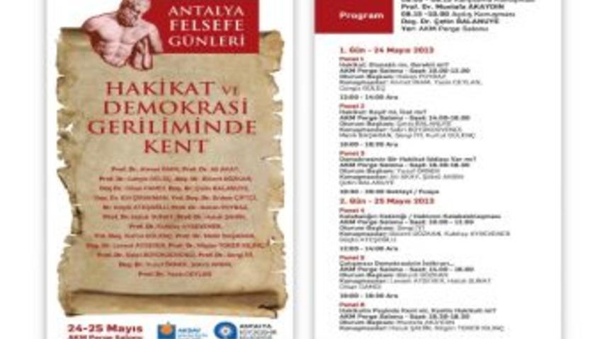 Antalya&rsquo;da Felsefe Konuşulacak