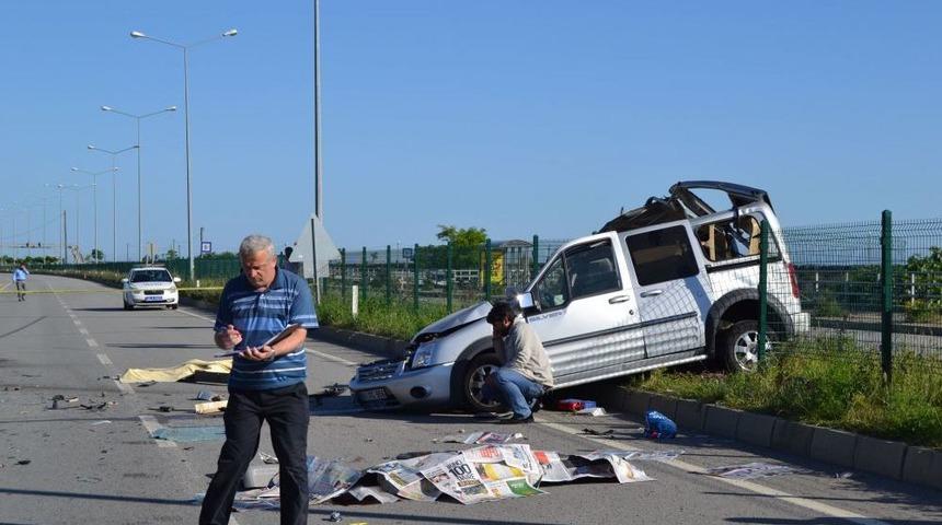 Trabzonspor taraftar aracı kaza yaptı