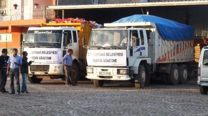 Ceylanpınar Belediyesinden Suriyelilere Gıda Yardımı