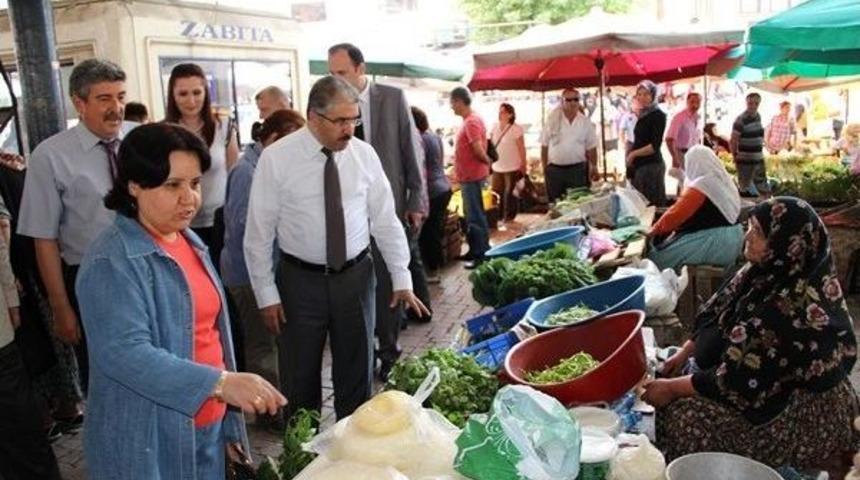 Vali &Ccedil;ınar'dan Kadınlar Pazarına Ziyaret