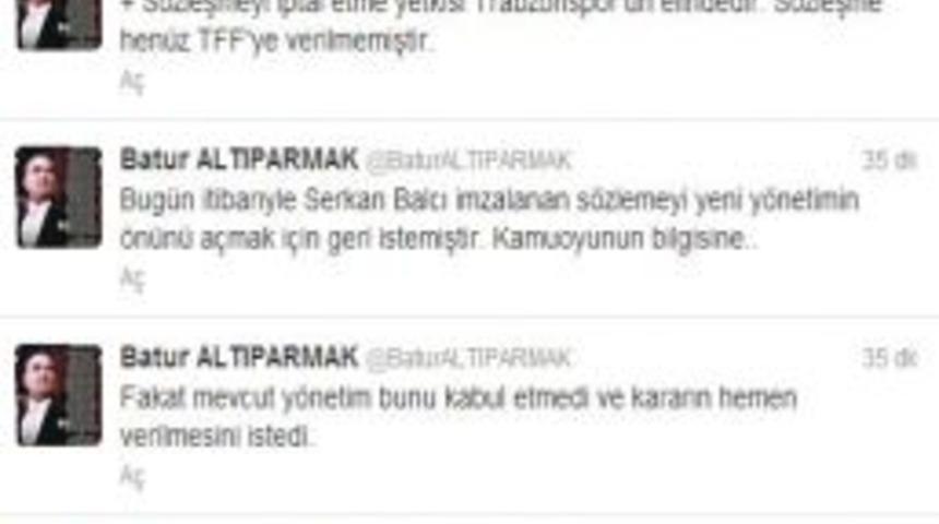 Serkan Balcı, Trabzonspor'dan S&ouml;zleşmeyi Geri Istedi