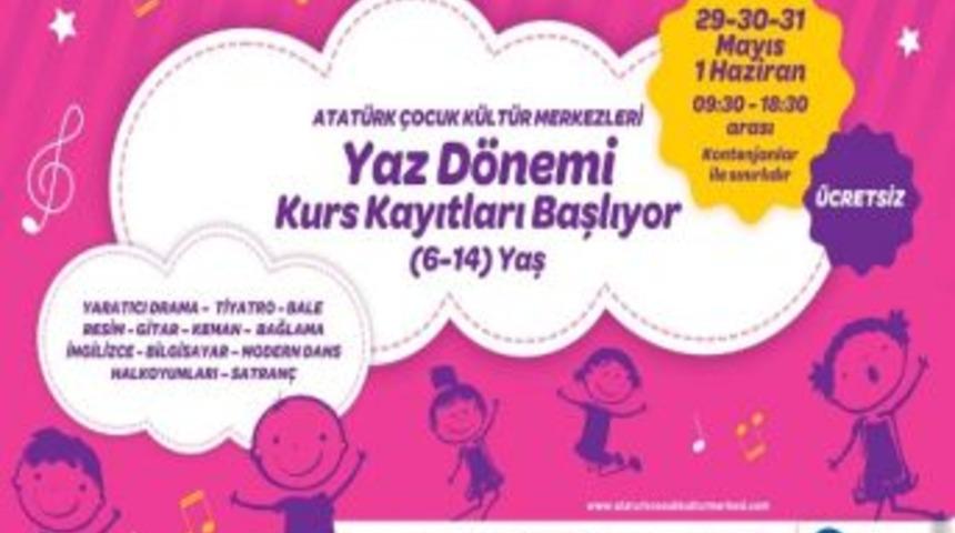 Atat&uuml;rk &Ccedil;ocuk K&uuml;lt&uuml;r Merkezi&rsquo;nde Yaz D&ouml;nemi Kurs Kayıtları Başlıyor