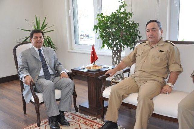 Sahil G&uuml;venlik Komutanından Kaymakam G&ouml;dekmerdan&rsquo;a Ziyaret 1