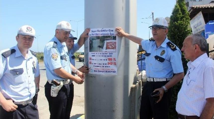 Rize Emniyeti S&uuml;r&uuml;c&uuml;leri Afişlerle Uyarıyor