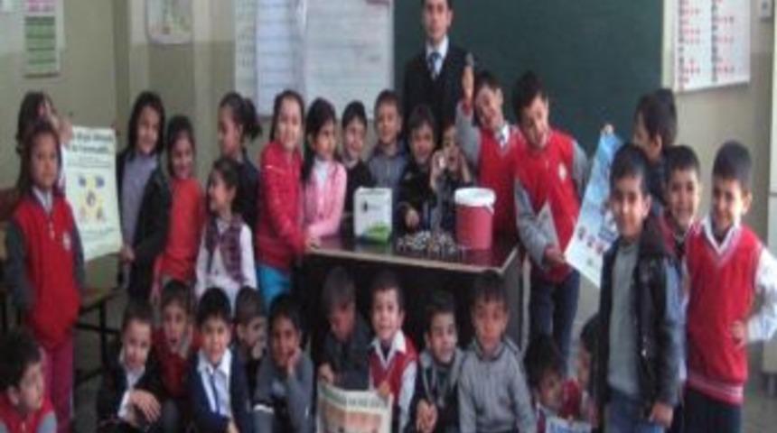 Minik &Ouml;ğrencilerden Atık Pil Toplama Kampanyası